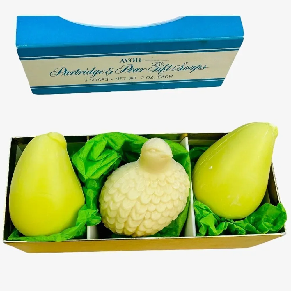 Vintage Partridge & Pear Shaped Holiday Decorative Hand Soaps
